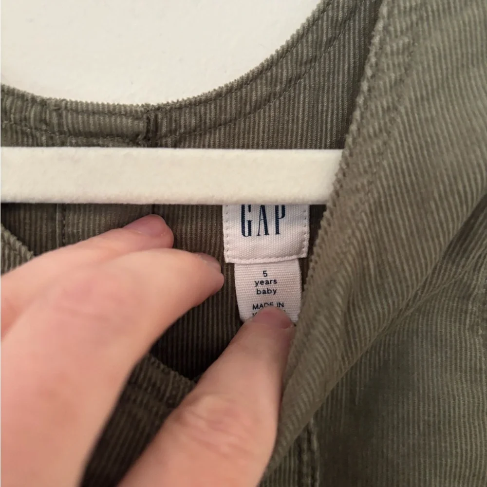 GAP Olive Green Sleeveless Heart Pinafore Dress
